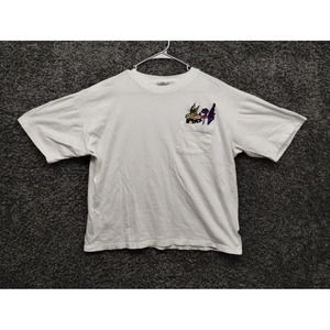 Vintage Acme‎ Clothing Shirt Adult Large Road Runner Coyote White Pocket T